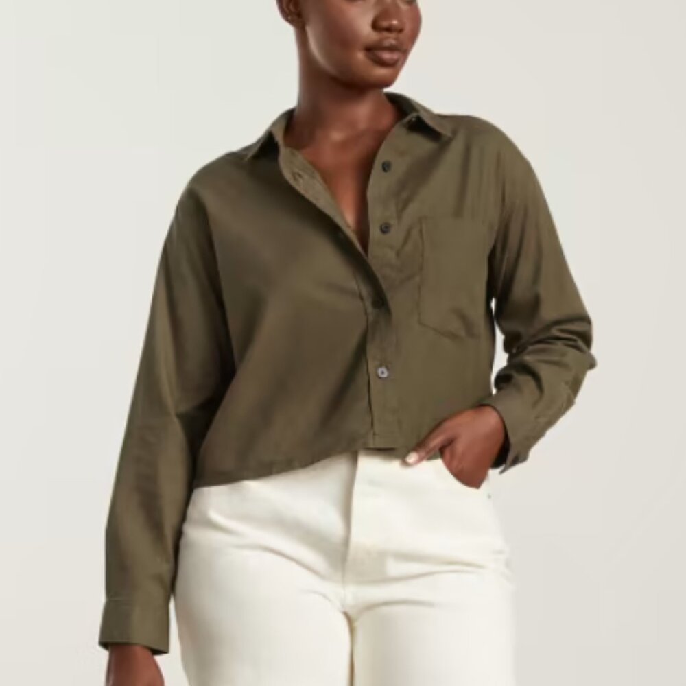 Everlane Olive Button Down Shirt